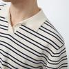 Polo de Verano Delgado de Cuello en V de Seda de Hielo a Rayas para Hombre Manga Corta a la Moda High Street Combinable Sencillo Tejido con Solapa Camiseta para Hombre