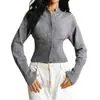 Suéter para Mujer 2026 de Gama Alta para Primavera y Otoño Cardigan de Punto Transfronterizo de Manga Larga Ajustado Suéter Base de Punto Cardigan