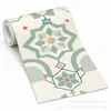 Adesivo de Parede Autoadesivo Impressão UV Transfronteiriço Azulejo Floral Verde Menta Fundo de Quarto Parede Atacado