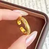 Anillo Abierto Retorcido Plegado de Circonita Nicho Gama Alta Simple Anillo para Dedo Índice Personalidad Estilo Fresco Moda Joyería para Mano
