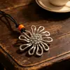 Collar Colgante de Flor Retro Europeo y Americano Versátil Cadena Larga de Cera Negra Joyería de Cadena para Suéter Cadena para Clavícula para Mujeres