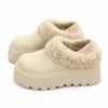 Zapatos de algodón tipo Birkenstock, bajos, cortos, forrados de felpa y engrosados para mujer, nueva colección de invierno 2026, sin cordones, peludos y adecuados para usar al aire libre como botas de nieve