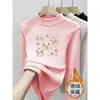 Nova Roupa Térmica Base para Meninas Estilo Outono/Inverno com Gola Meia-Alta Camiseta Interna Estilosa Manga Longa para Bebês e Crianças