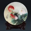 Jingdezhen tiene más de una placa de artesanía de cerámica desde hace años, plato decorativo para el hogar de estilo chino nuevo, plato de apreciación, plato péndulo, plato de exhibición, adornos para la sala de estar