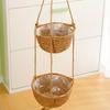 Cesta de Flores de Paja Estilo Escandinavo Cesta de Flores Tejida Maceta Creativa Cuerda de Cáñamo Colgante Colgante para Pared Cesta Decorativa de Paja Cesta Colgante