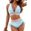 Novo Biquíni Bohemian Style Sexy com Fenda para Mulheres, Biquíni Push-up com Decote Profundo de Alta Qualidade, Venda Quente Transfronteiriça