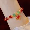 Nuevo Brazalete de Hoja de Arce Rojo TikTok Live para Mujer, Temperamento Retro, Diseño Creativo, Brazalete Exquisito para Regalos de Novia