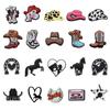 Zapatos de mezclilla occidentales zapatos con agujeros zapatos de jardín flor de zapato hebilla de zapato venta caliente transfronteriza juego de 27 piezas accesorios para zapatos con agujeros goma blanda