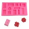 Forma de bolo de blocos de construção de 12 furos de tamanhos diferentes, ferramentas de silicone para confeitaria DIY, forma de gelo, forma de sabão