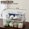Caja de almacenamiento para juego de té BNBST con tapa, a prueba de polvo y con una base hueca y drenante para organizar y almacenar teteras y tazas de té