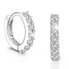 Estilo Influencer de Tiktok y Kuaishou Moda Retro Pendientes de Plata Pura Elegantes para Mujer Coreanos Super Brillantes Pendientes de Diamante de una Sola Fila Brazaletes para Orejas de Mujer