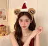 Tiara de Natal de Pelúcia Colorida Doce Estrela para Crianças, Grampo de Cabelo Fofo de Boneco de Neve de Natal, Acessórios de Fantasia para Meninas