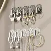 Una Fila de Ganchos Adhesivos, Súper Fuertes y Duraderos, para Baño y Pared Detrás de la Puerta, Ganchos Adhesivos de Pared para Joyería, No Requiere Taladrar