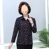 Camisa Floral da Mamãe, Camisa de Primavera e Outono, Camisa para Mulheres Idosas, Cardigã Casual de Algodão, Blusa Fina de Primavera e Verão