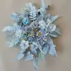 Fondo de decoración de boda color blanco esquina de flor de simulación de boda fondo de arco de flores flor colgante flor artificial flor de camino rosa