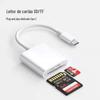 Leitor de cartão OTG para celular com leitor de cartão de memória SD TF multifuncional três em um Type-C para USB