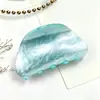 Presilha de Cabelo Elegante Estilo Coreano, Presilha de Garra de Acrílico com Padrão de Água, Presilha de Tubarão de Tamanho Médio, Grampo Simples, Presilha para Rabo de Cavalo, Acessório de Cabelo