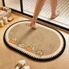 Alfombrilla de suelo de tierra de diatomeas con diseño de animal de dibujos animados lindo para baño, felpudo absorbente de secado rápido, alfombrilla resistente a la suciedad para lavabo