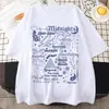 Transfronteiriça 180g 2025 Taylor Midnight Álbum Camiseta Manga Curta Karma Is Cat Camiseta Encontre-me à Meia-Noite
