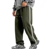 Venta al por mayor transfronteriza de Amazon de pantalones casuales holgados con cordón, bloques de color, forro polar de peso pesado para otoño e invierno para hombre