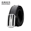 Cinturón de Piel de Hueso de Cocodrilo Nuevo Transfronterizo para Hombre Piel Genuina Hebilla de Placa Casual de Negocios Hebilla de Acero Inoxidable Cinturón para Pantalones Venta al por Mayor
