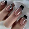 Cross-border especial usar unhas terminadas unhas postiças preto e branco adesivos de unha onda francesa estilo simples patch de unha atacado