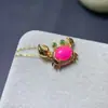 Conjunto de Anel e Brincos com Pingente de Caranguejo em Prata Esterlina com Opala Natural Inlaid Venda Direta da Fábrica Feminino Pedra Principal 6*8mm