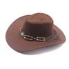 Comercio Exterior Europeo y Americano Región Oeste Sombrero de Vaquero Moda para Hombres y Mujeres Sombrero de Lana Estilo Étnico Sombrero de Vaquero de Xizang