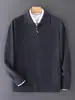Nuevo Cárdigan con Cremallera 100% Lana para Hombre Otoño e Invierno 2025 Ropa de Trabajo Versátil y Cómoda Talla Grande Cálida Chaqueta para Persona de Mediana Edad