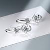 Pendientes de diamantes para mujer, moda dulce, flor, gancho para la oreja, pendientes de flores, pendientes largos, pendientes