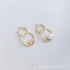 Collar Colgante Portaperlas de Media Perforación Chapado en Oro de 14K con Zirconia Microincrustada Colgante de Joyería de Perlas Hecho a Mano Portador Vacío