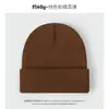 Gorro de Punto de Color Sólido para Otoño e Invierno 60g Doble Capa Ensanchado Venta al por Mayor de Comercio Exterior de Amazon Gorro de Lana Caliente Liso
