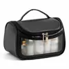 Bolsa de Maquiagem Transparente Grande Capacidade Bolsa de Armazenamento para Cosméticos Bolsa de Higiene Pessoal Portátil de Mão Viagem PVC Visível Portátil Personalizado