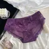 Flores Florecientes~Lencería de Satén y Encaje de Lujo Accesible Francés Sexy Corte de Puro Deseo Cintura Baja Cubre Cadera Bragas para Mujer