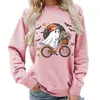 Amazon Supply Fantasma Ciclismo Halloween Estampado Cuello Redondo Sudadera Chaqueta Casual Holgada para Mujer