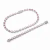 Colar Cubano Novo Estilo Transfronteiriço Corrente de Clavícula 10mm Pulseira de Zircônia Quadrada Zircônia Rosa Acessório Simples Personalizado Colar de Corrente Cubana