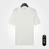 Camiseta masculina de manga curta de verão, camisa polo refrescante de seda gelada, gola com meio botão respirável, top casual de negócios masculino, atacado