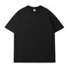 Camiseta de Algodão com Ombro Caído e Barra Desfiada 260g para Comércio Exterior Camiseta Transfronteiriça Totalmente Encolhida Corte a Faca Manga Curta para Homens