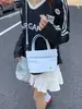 Bolso de Mano de Lona de Nylon Coreano para Mujer 2025 Nuevo de Moda Casual Bolso Tote Versátil Bolso Cubo Cruzado