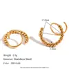 Moda Europea y Americana Retro Diseño de Nicho Pendientes de Acero de Titanio Acero Inoxidable Chapado en Oro de 18 Quilates Pendientes Retorcidos en Espiral Empalmados para Mujer