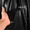 Súper Suave - Tejido de Cuero Proteico de Alta Elasticidad Base de Tela Cepillada Negro Oscuro Cuero - Tejido Suave de Diseñador