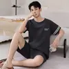 Venda Direta de Fábrica Verão Masculino 2026 Novo Estilo Conjunto de Pijama de Algodão Puro Manga Curta e Shorts Roupa Casual para Casa Pode Ser Usado ao Ar Livre