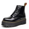 Botas Largas de Cuero Duro 1460 de Caña Alta Transfronterizas Estilo Británico Hechas a Mano con 6 Agujeros Suela Gruesa Botas de Piel de Vaca Abiertas con Perlas para Mujer