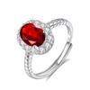 [Joyas Huikai] Anillo de Piedra Natural Plata de Ley S925 Incrustado con Piedra de Cristal Fuente de Joyería Venta al por Mayor en Stock