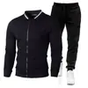 Suéter de Nueva Llegada Suéter con Cuello de Cremallera Chaqueta de Suéter para Hombre Conjunto de Cárdigan a Cuadros y Color Sólido