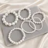 Pulsera Elástica de Perlas Simple Retro Francesa Pulsera de Moda de Lujo Ligero Francesa Popular en Internet Diaria Para Combinar con Todo Pulsera Elegante