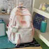 Mochila nueva tie-dye, mochila de nicho de alto valor, mochila estudiantil de gran capacidad, mochila estudiantil de bloques de color