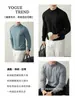 [Calefacción por Infrarrojo Lejano] Suéter Cálido de Lana de Oveja y Modal Anti-Pilling con Cuello Medio Alto para Ropa Interior de Otoño e Invierno para Hombre