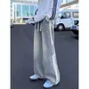 Calça Jeans Masculina Reta de Três Passantes Casual Simples para o Trabalho Versátil Caimento Solto Perna Larga Caimento Cordão Calça Longa