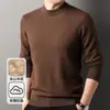 Suéter Engrosado de Lana Cachemir Peinada Hengyuanxiang para Hombre Otoño e Invierno 2025 Nuevo Suéter de Lana para Hombre de Cuello Alto